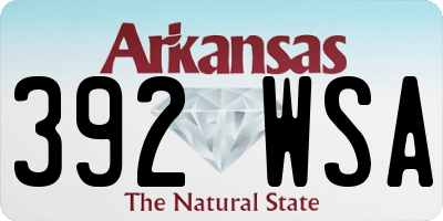 AR license plate 392WSA