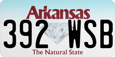 AR license plate 392WSB
