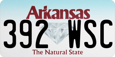 AR license plate 392WSC