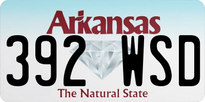 AR license plate 392WSD
