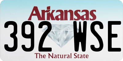 AR license plate 392WSE