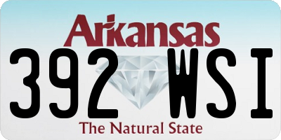 AR license plate 392WSI