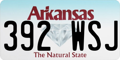 AR license plate 392WSJ