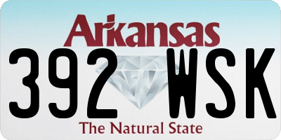 AR license plate 392WSK