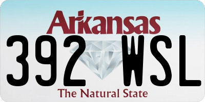 AR license plate 392WSL
