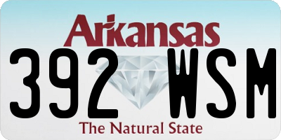 AR license plate 392WSM