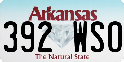 AR license plate 392WSO