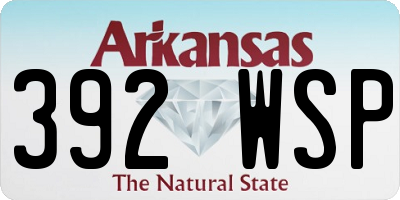 AR license plate 392WSP
