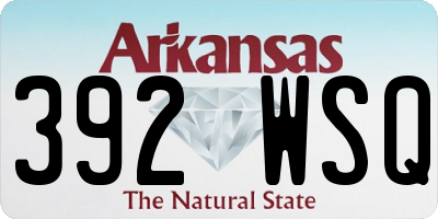 AR license plate 392WSQ