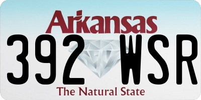 AR license plate 392WSR