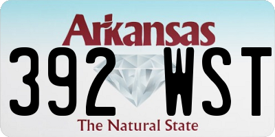 AR license plate 392WST
