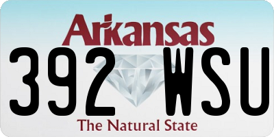 AR license plate 392WSU