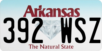 AR license plate 392WSZ