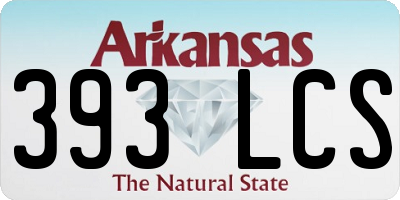 AR license plate 393LCS