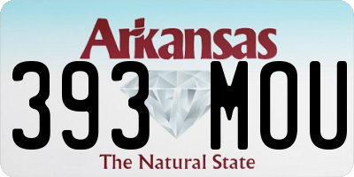AR license plate 393MOU