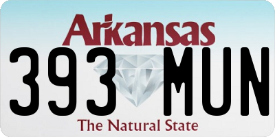 AR license plate 393MUN