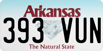 AR license plate 393VUN