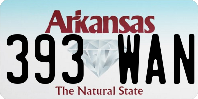 AR license plate 393WAN