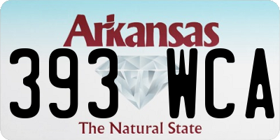 AR license plate 393WCA