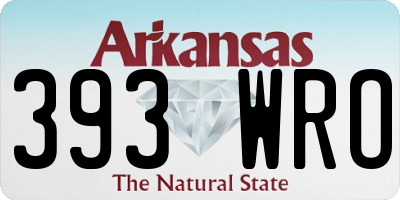 AR license plate 393WRO