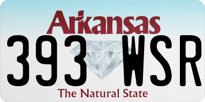 AR license plate 393WSR