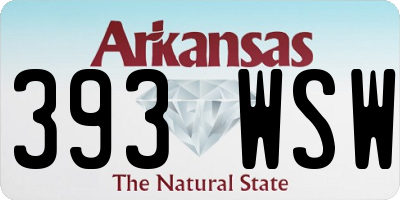 AR license plate 393WSW