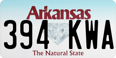 AR license plate 394KWA