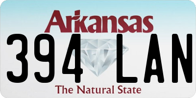 AR license plate 394LAN