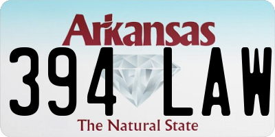 AR license plate 394LAW