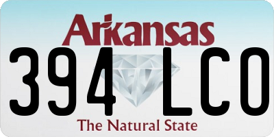 AR license plate 394LCO