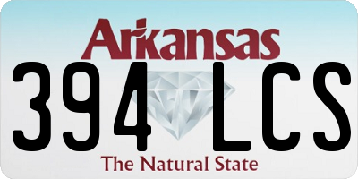 AR license plate 394LCS