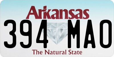 AR license plate 394MAO