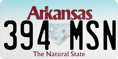 AR license plate 394MSN