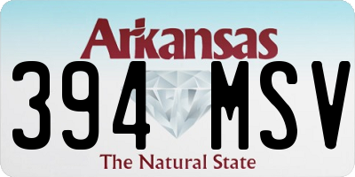 AR license plate 394MSV