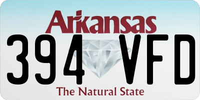 AR license plate 394VFD