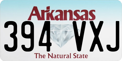 AR license plate 394VXJ