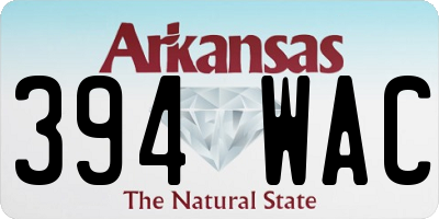 AR license plate 394WAC