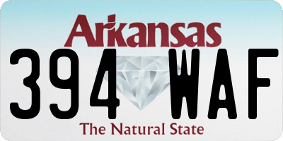 AR license plate 394WAF