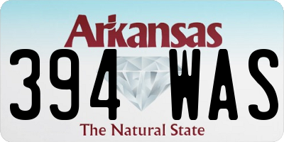 AR license plate 394WAS
