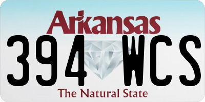 AR license plate 394WCS