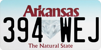 AR license plate 394WEJ