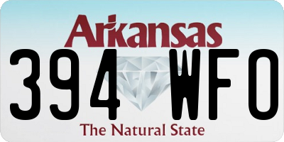 AR license plate 394WFO
