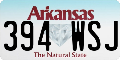AR license plate 394WSJ
