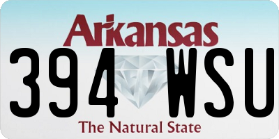 AR license plate 394WSU