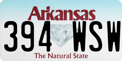 AR license plate 394WSW