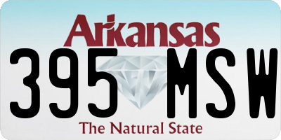 AR license plate 395MSW