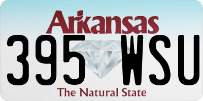 AR license plate 395WSU