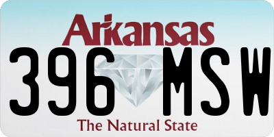 AR license plate 396MSW