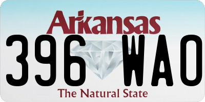 AR license plate 396WAO