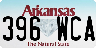 AR license plate 396WCA